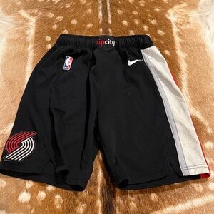 Nike Kids Black and White Portland Trailblazers NBA Athletic Shorts